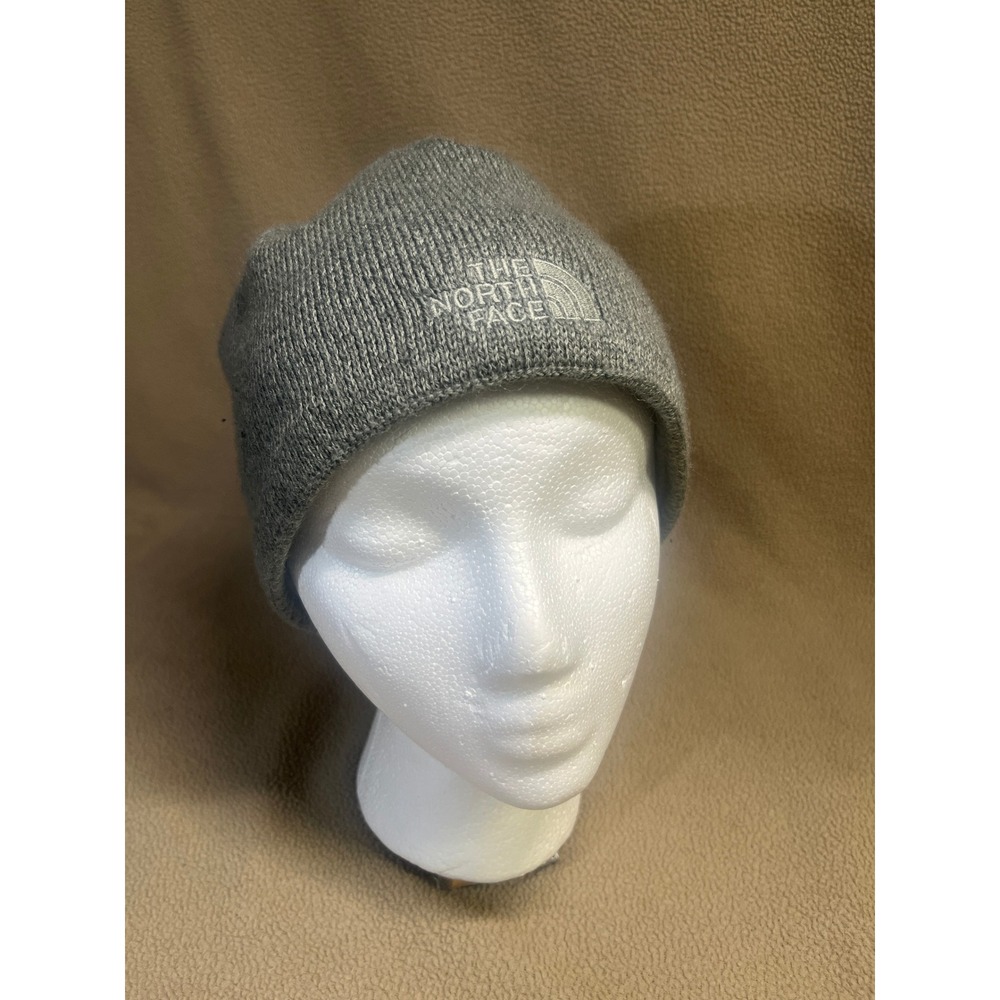 The North Face Grey Wool Blend Fleece Lined Beanie Hat Unisex One Size NF0A3FJW
